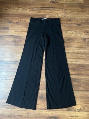 Anthropologie Yoana Baraschi Wide Leg Trousers Black High Rise Quiet Luxury